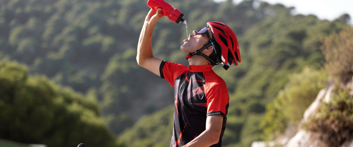 Cyclist hydrating