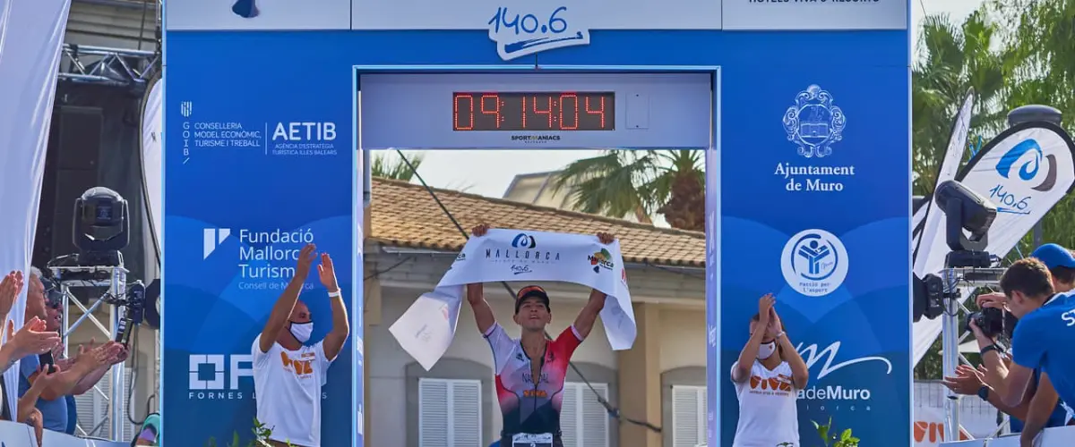 Finish line of the Mallorca 140.6 Triathlon