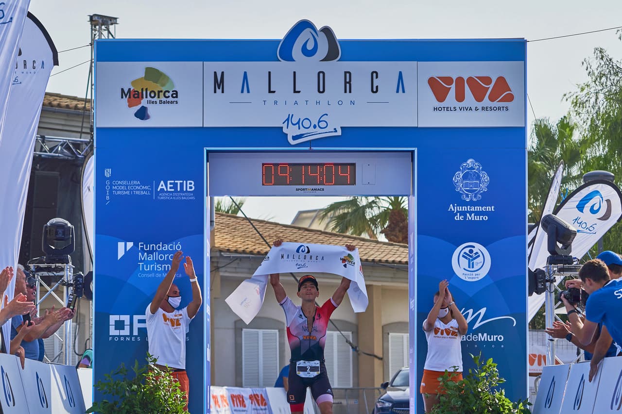Finish line of the Mallorca 140.6 Triathlon