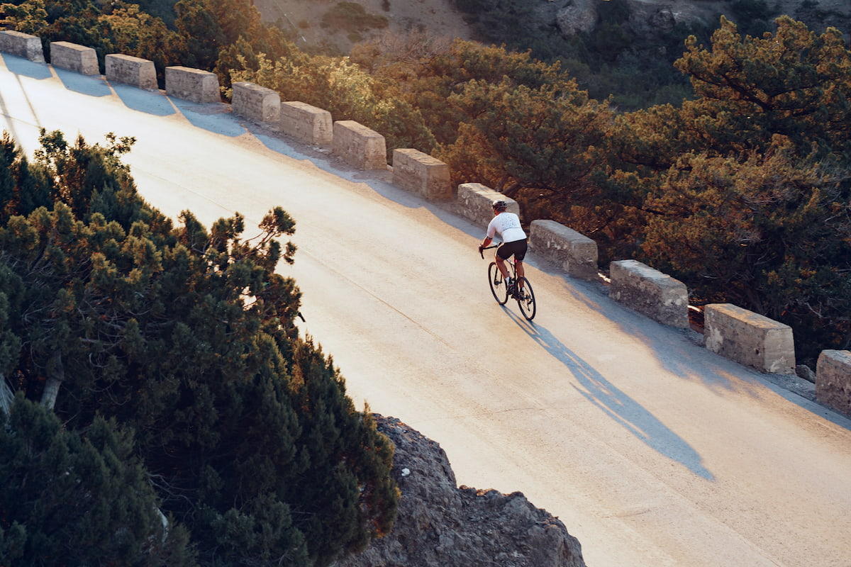 Professional cyclist on the Faro de Formentor route