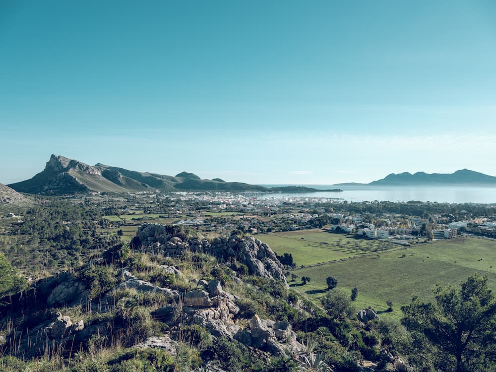 View of Puerto Pollensa from Serra de Tramuntana mountain range